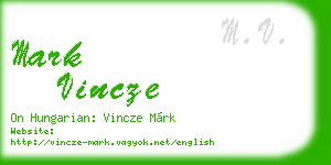 mark vincze business card